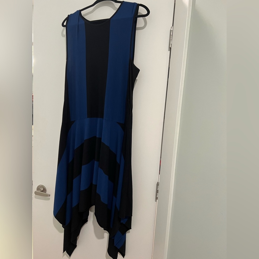 Derek Lam for Athleta Asymmetrical Black and Blue Dress